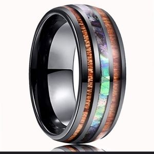 Black Abalone & Koa Wood Ring